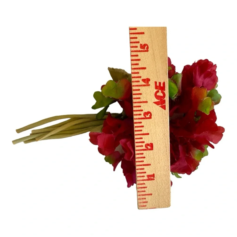 Vintage Fabric Red Hydrangea Flower Pin